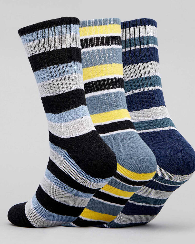 Stussy Lennox Strip Sock 3pk for Mens