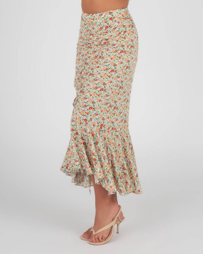 Yours Truly Follow The Sun Midi Skirt for Womens