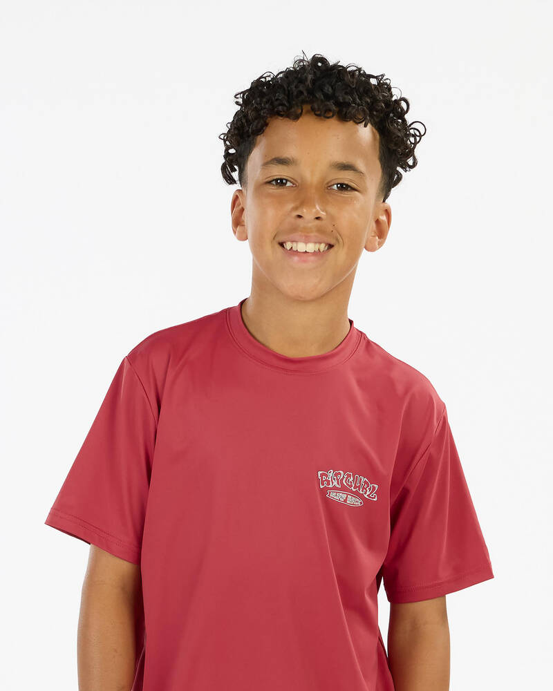 Rip Curl Boys Surf Shack Short Sleeve Rash Vest for Mens