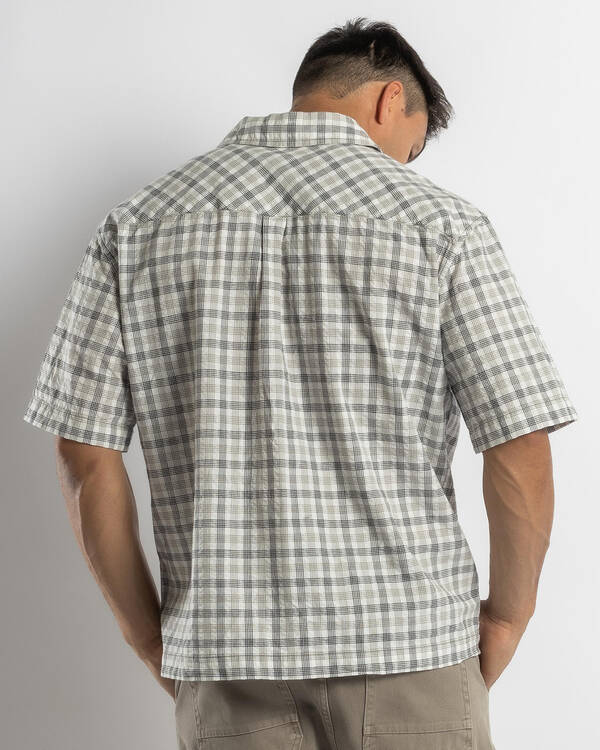 Afends Leo Organic Seersucker Short Sleeve Shirt for Mens
