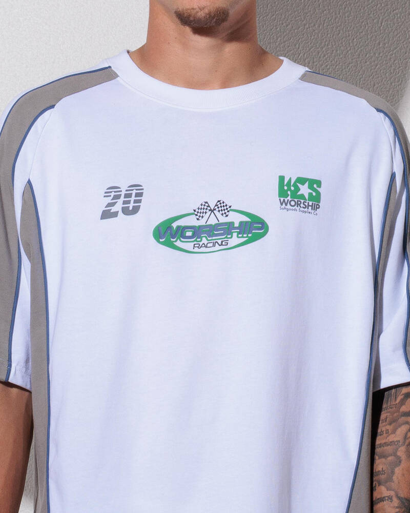 Worship Supplies Grand Prix Panel Oversized Raglan T-Shirt for Mens