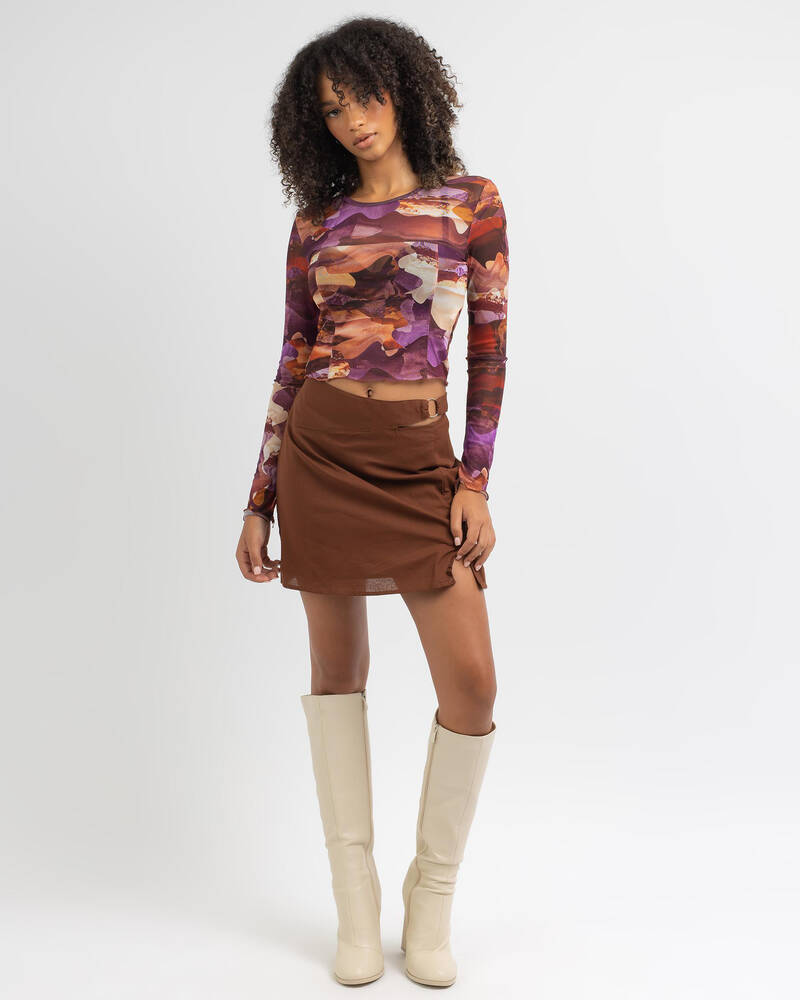 Mint Vanilla Burning Man Mesh Top for Womens