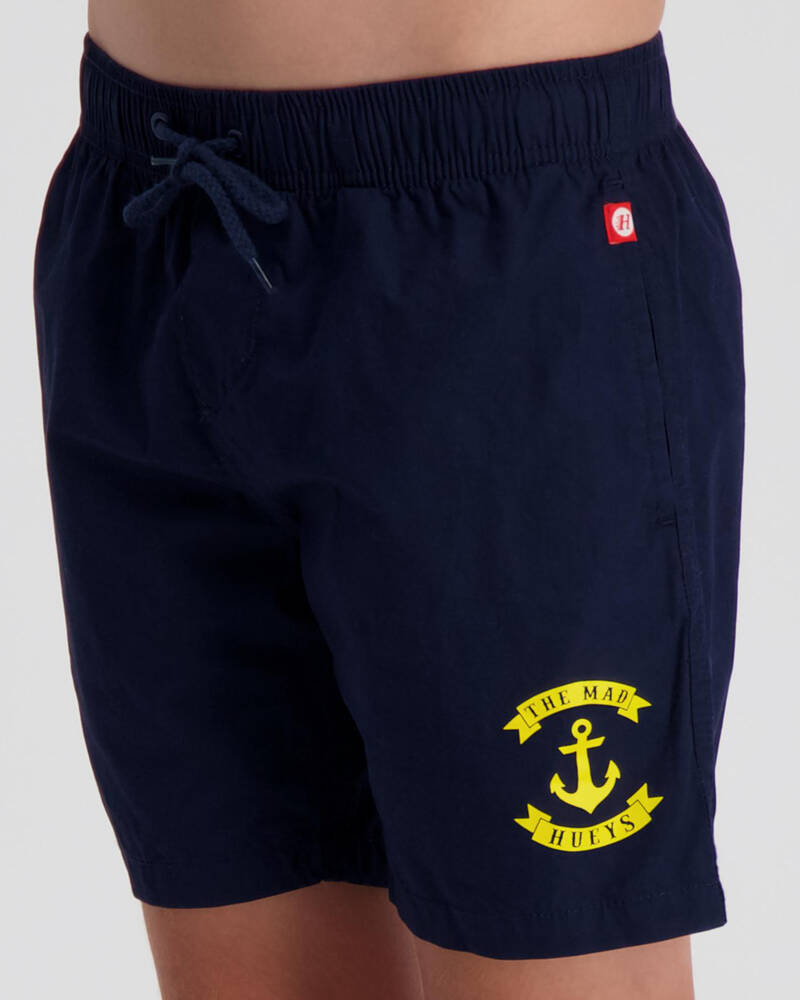 The Mad Hueys Boys' Anchor Elastic Shorts for Mens