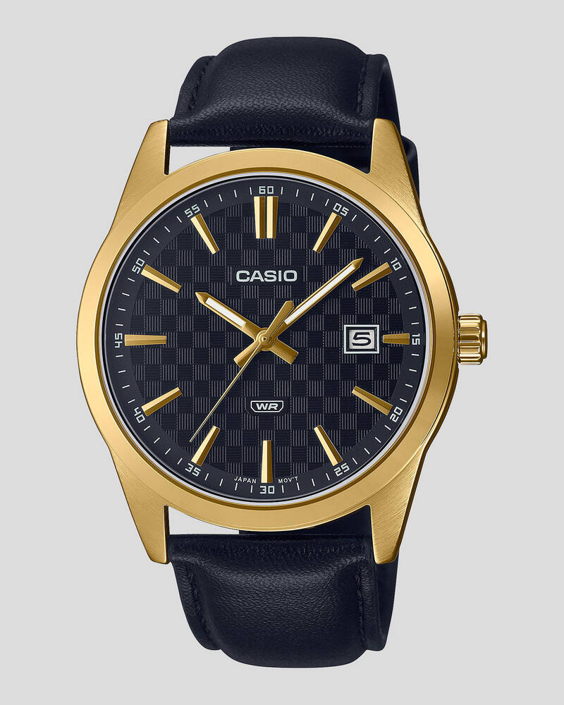 Casio MTPVD03GL-1A Leather Watch for Mens