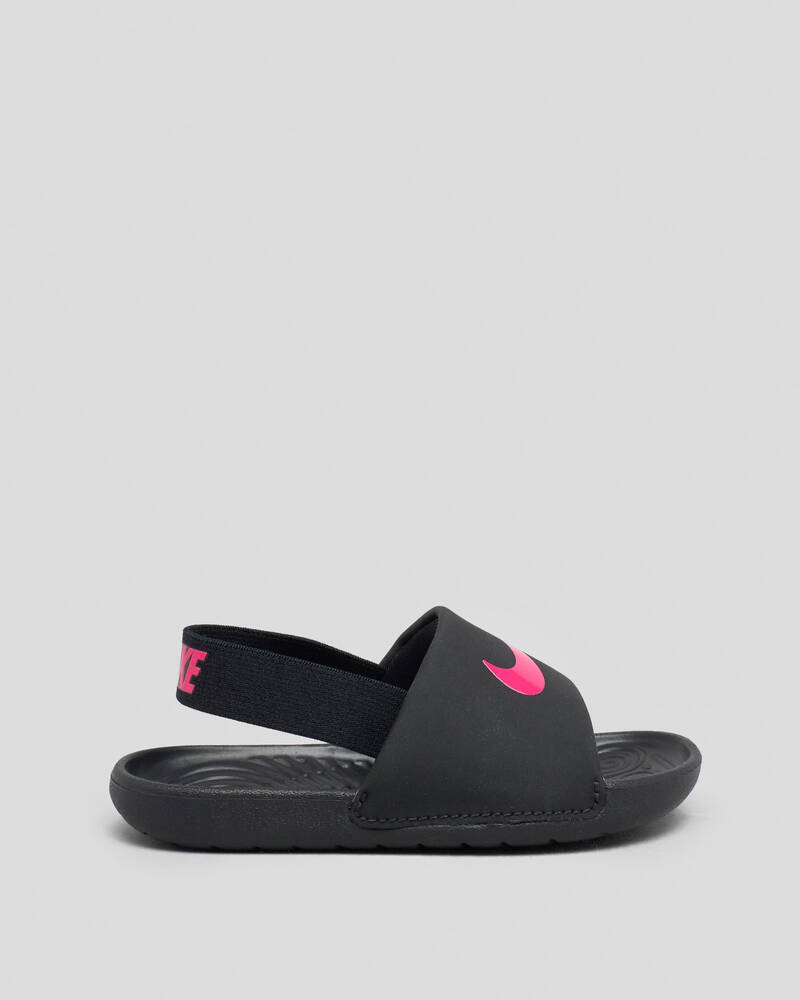 Nike Toddlers' Kawa Slides In Black/vivid Pinkblack Fast Shipping