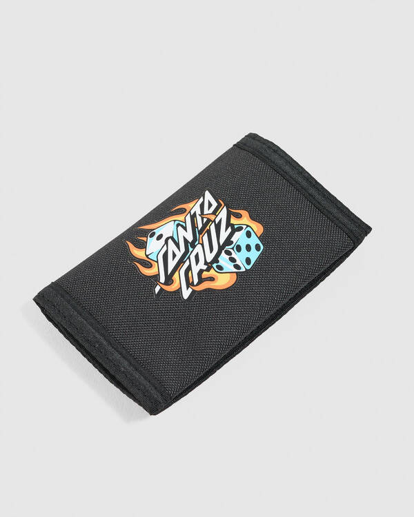 Santa Cruz Flaming Dice Dot Trifold Wallet for Mens