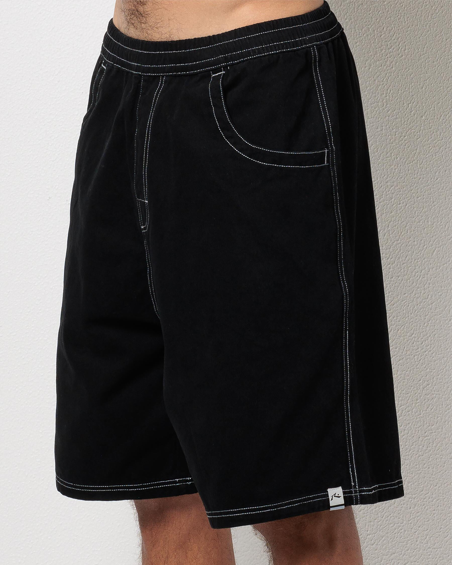 Rusty Flip Daddy Elastic Baggy Shorts In Black - FREE* Shipping