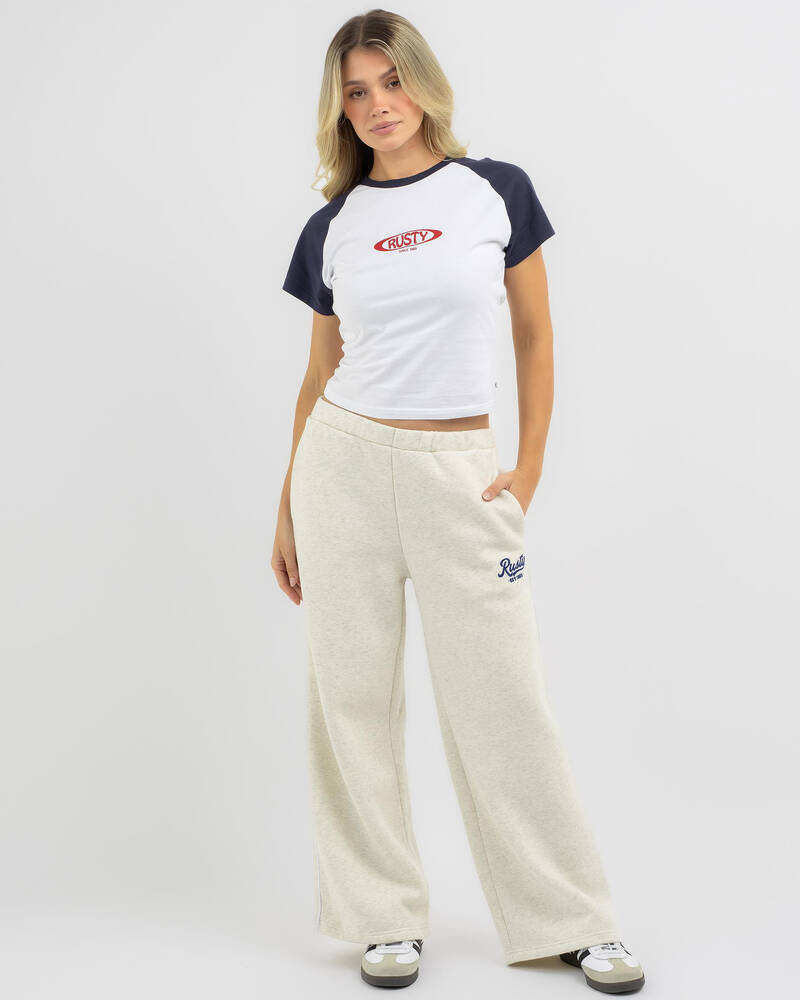 Rusty Maxo Relaxo Low Rise Wide Leg Track Pants for Womens