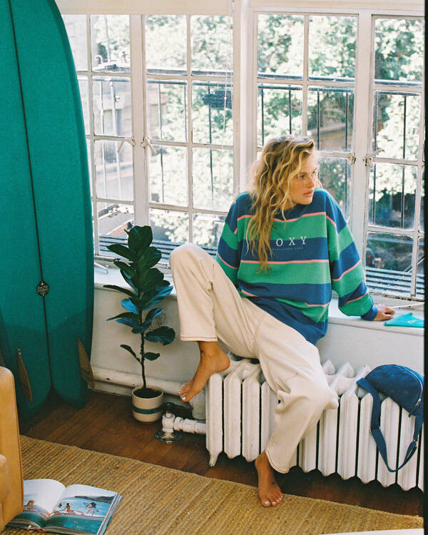 Strictly Stripes Oversized Crewneck Sweatshirt