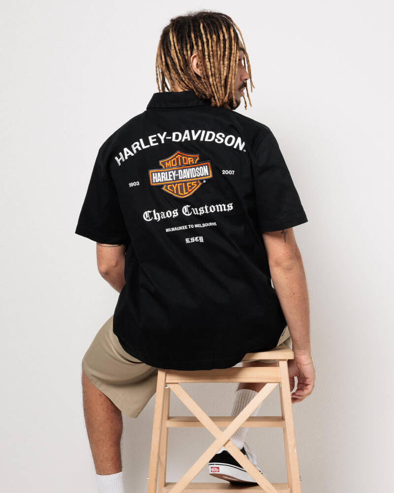 Kiss Chacey Harley-Davidson Customs Short Sleeve Shirt for Mens