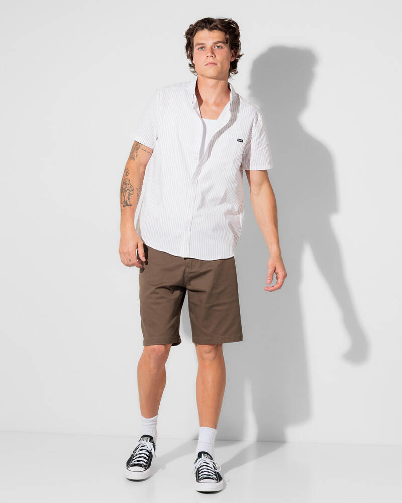 RVCA Pinstripe Short Sleeve Shirt for Mens