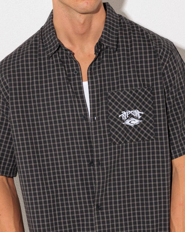 Rip Curl Liquid Trips Check Short Sleeve Shirt for Mens
