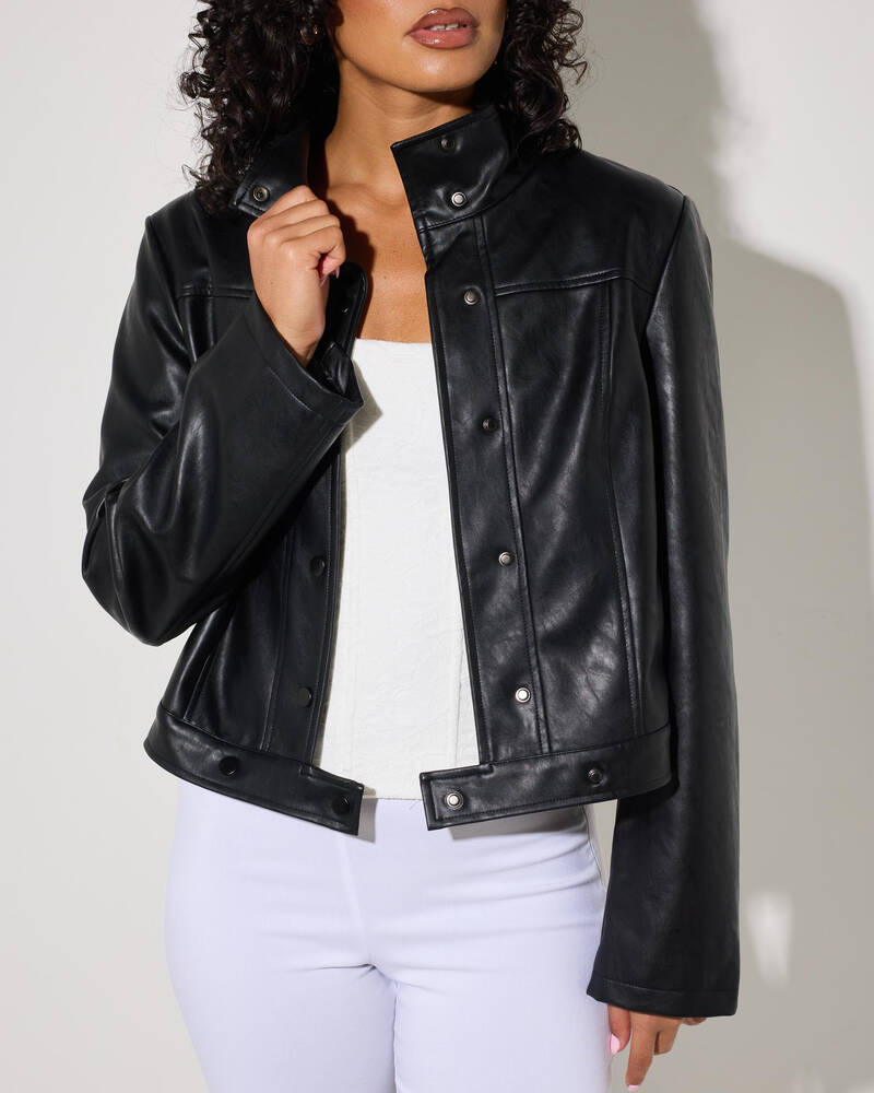Style State Elara Faux Leather Jacket for Womens