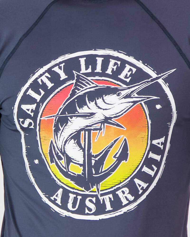 Salty Life Reflection Short Sleeve Rash Vest for Mens