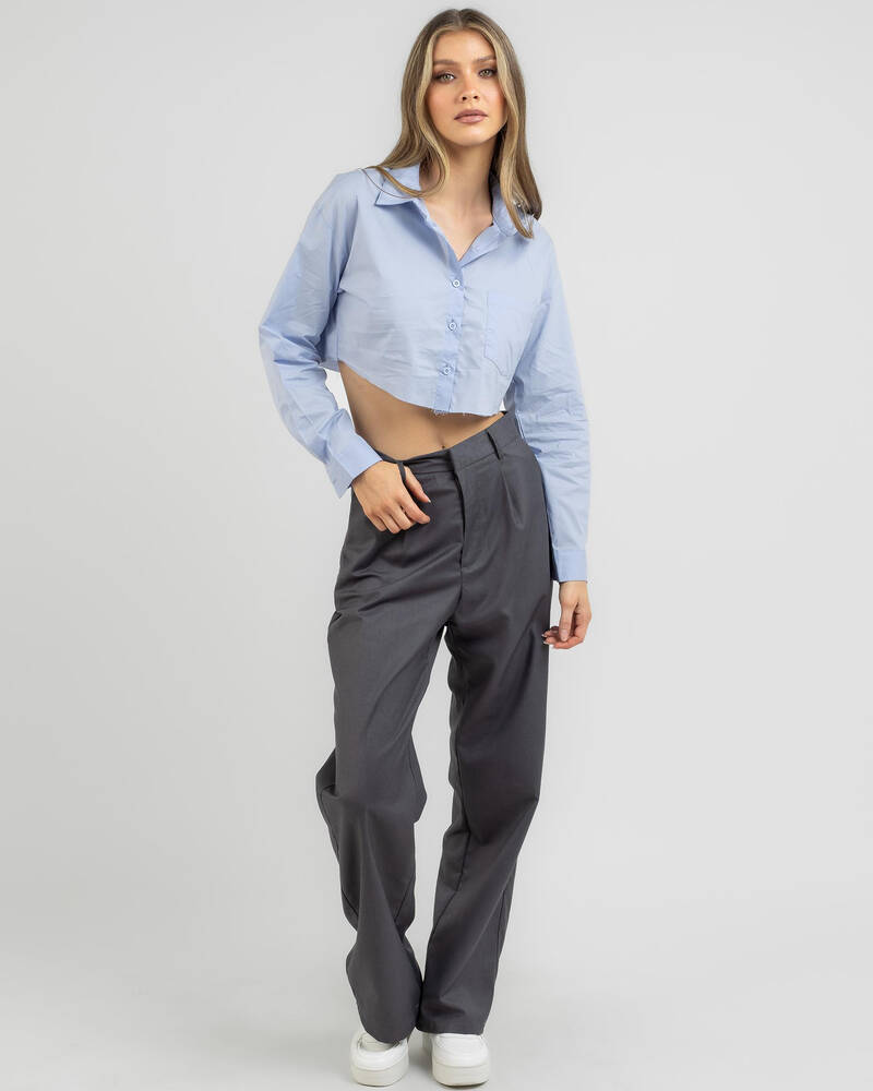 Ava And Ever Out Of Office Cropped Shirt for Womens