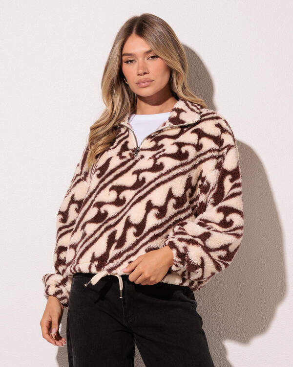 Dark Wave Half Zip Crew Sweatshirt