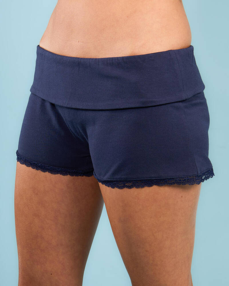 Malibu Lounge Bianca Lace Booty Shorts for Womens