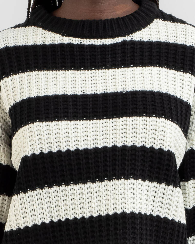 Ava And Ever Hawk Stripe Crew Neck Knit Jumper for Womens