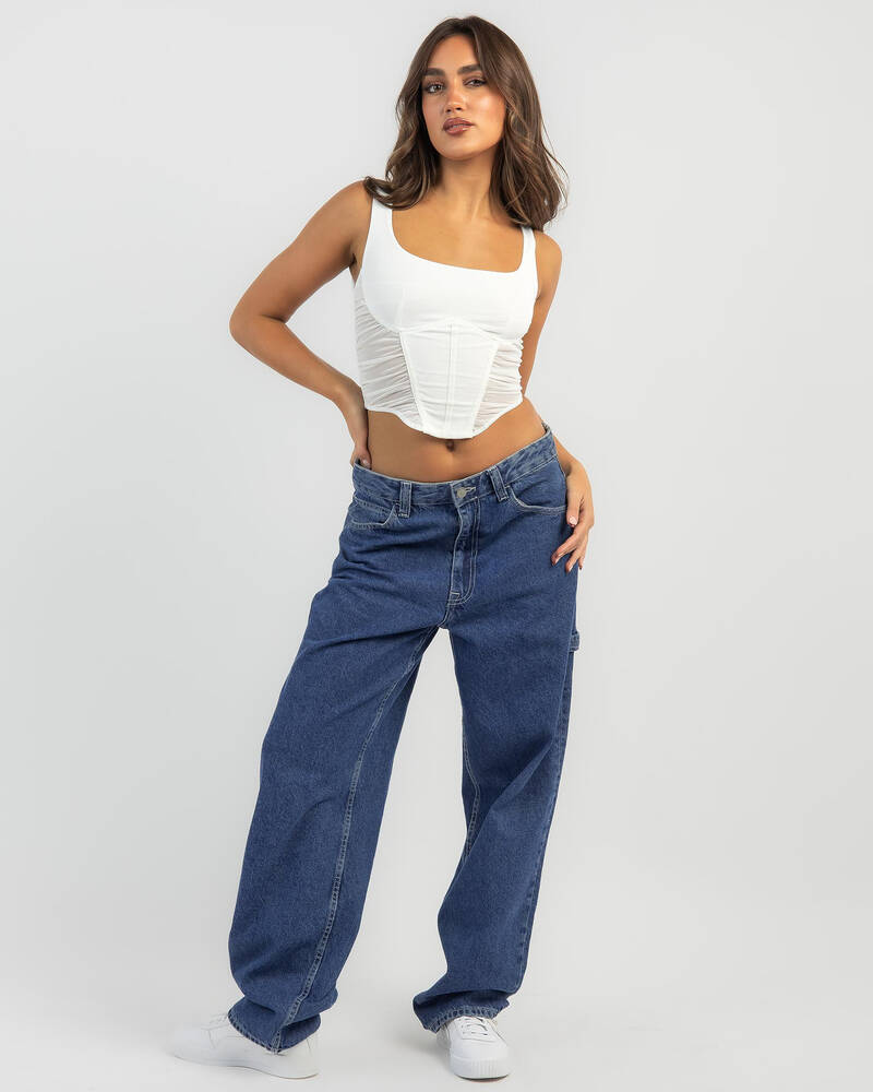 Luvalot Gia Mesh Corset Top for Womens