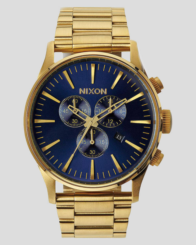 Nixon Sentry Chrono Gold/Blue Watch for Mens