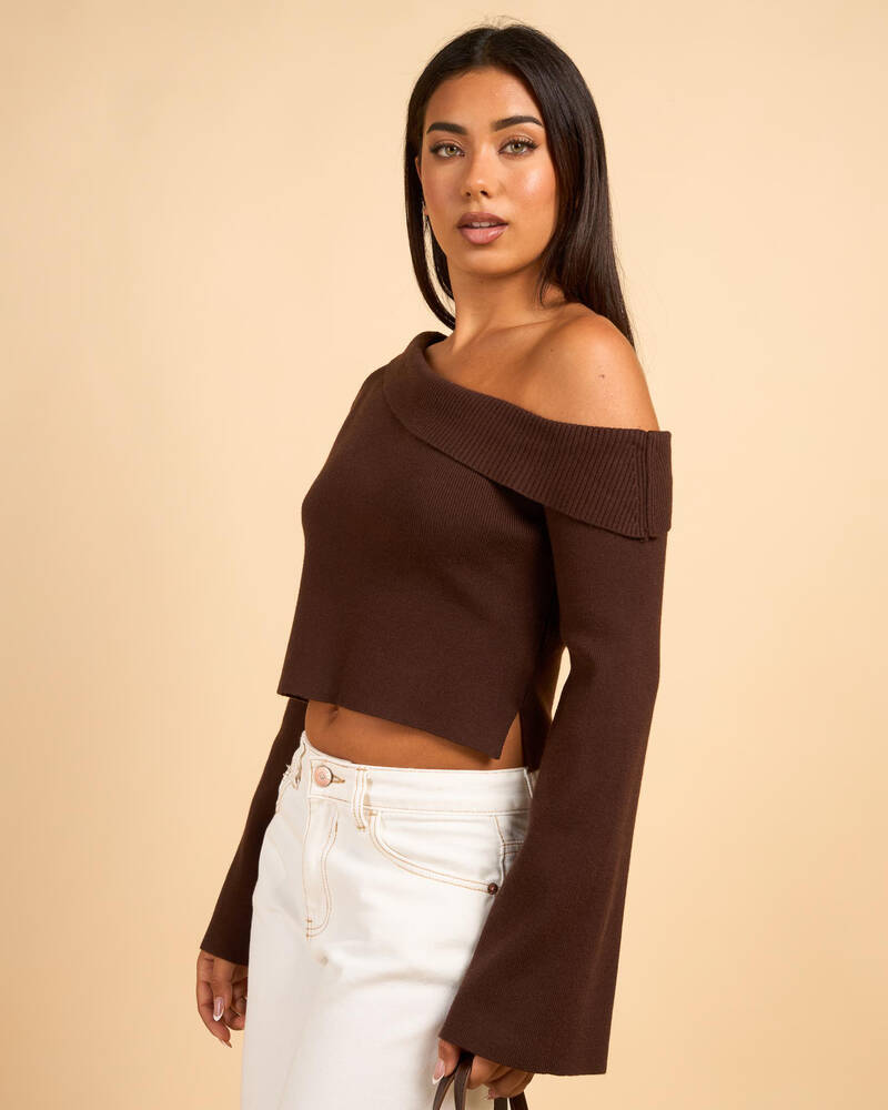 Mooloola Britney Off Shoulder Knit Top for Womens
