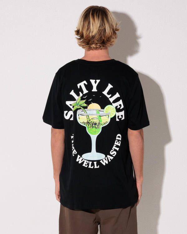 Salty Life Time Well Wasted T-Shirt for Mens