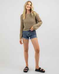 Ava And Ever Alexa Crochet Long Sleeve Top for Womens image number null