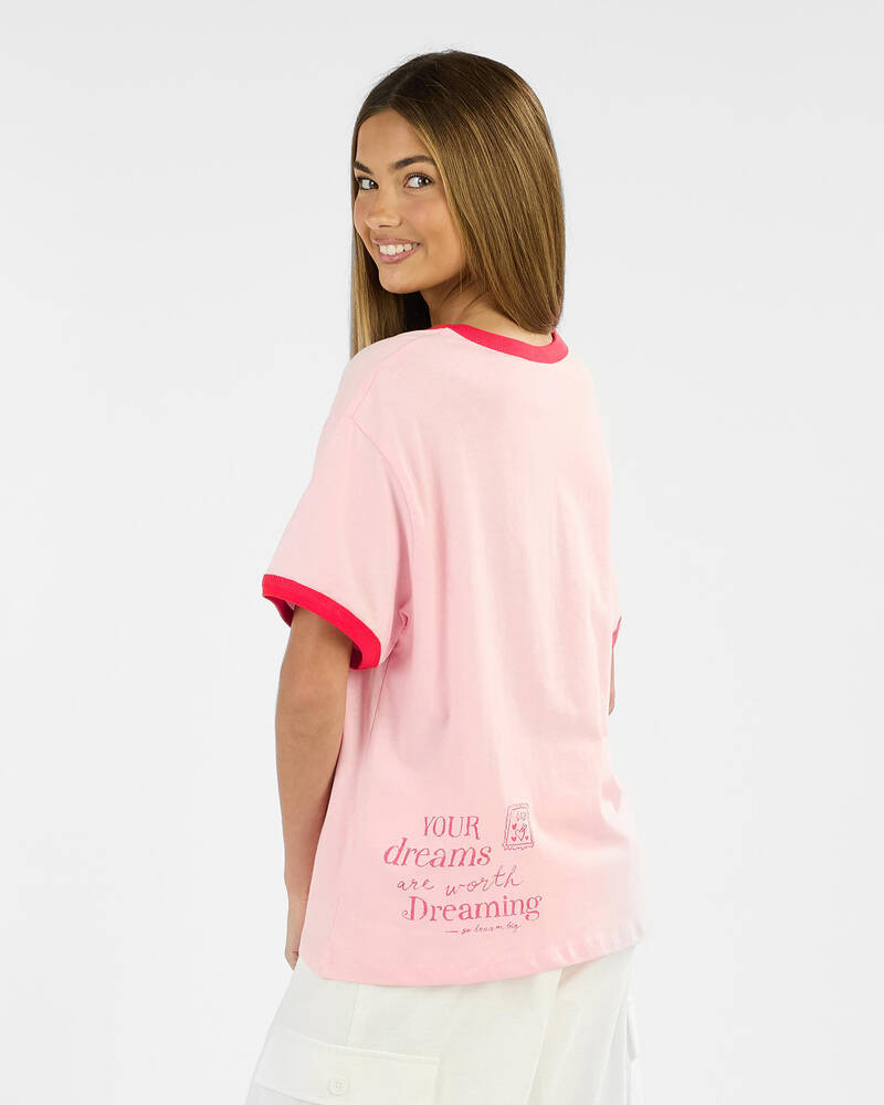 Eve Girl Girls' Bonjour Ringer T-Shirt for Womens