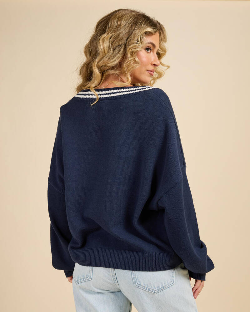 Roxy Surf School V Neck Jumper for Womens