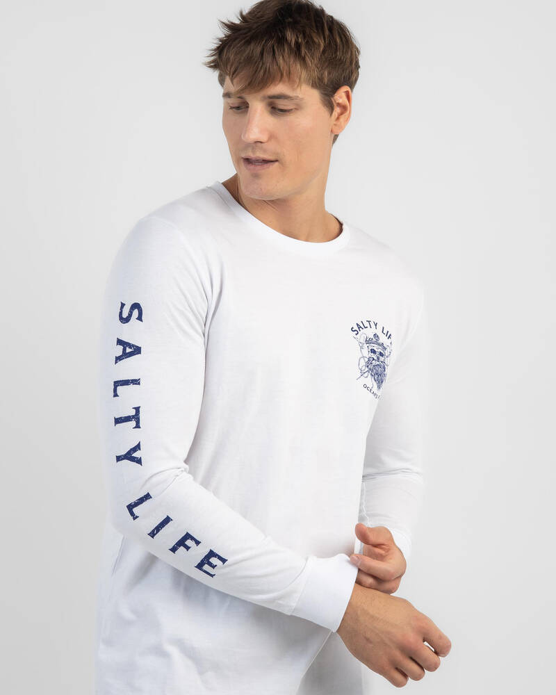 Salty Life Black Beard Long Sleeve T-Shirt for Mens