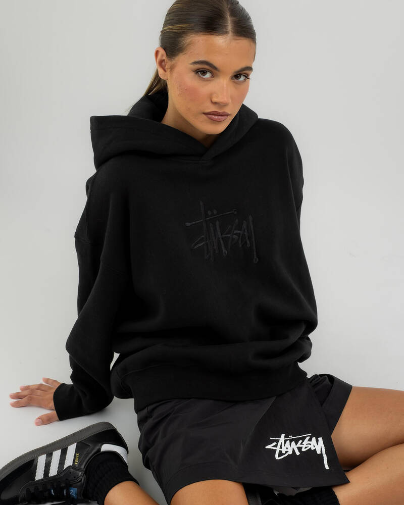 Stussy Graffiti Embroidery Oversized Hoodie for Womens