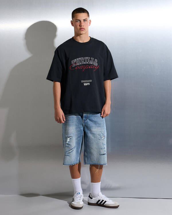 Thrills Spiraling Box Crop Fit T-Shirt for Mens