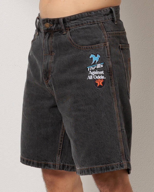 Thrills Against All Odds Mid Slacker Relaxed long Denim Short for Mens