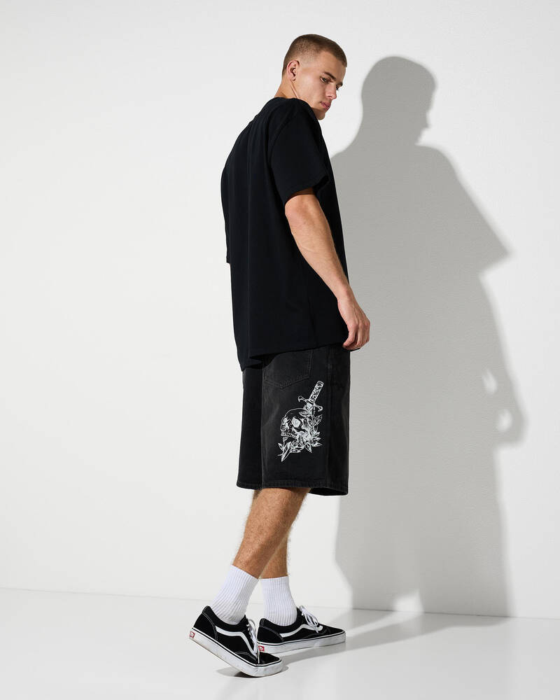 Redemption Salvation Denim Walk Shorts for Mens