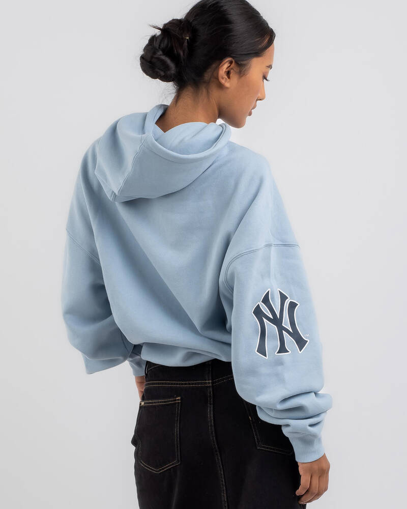 Majestic NY Yankees Vintage Athletic Popper Neck Hoodie for Womens