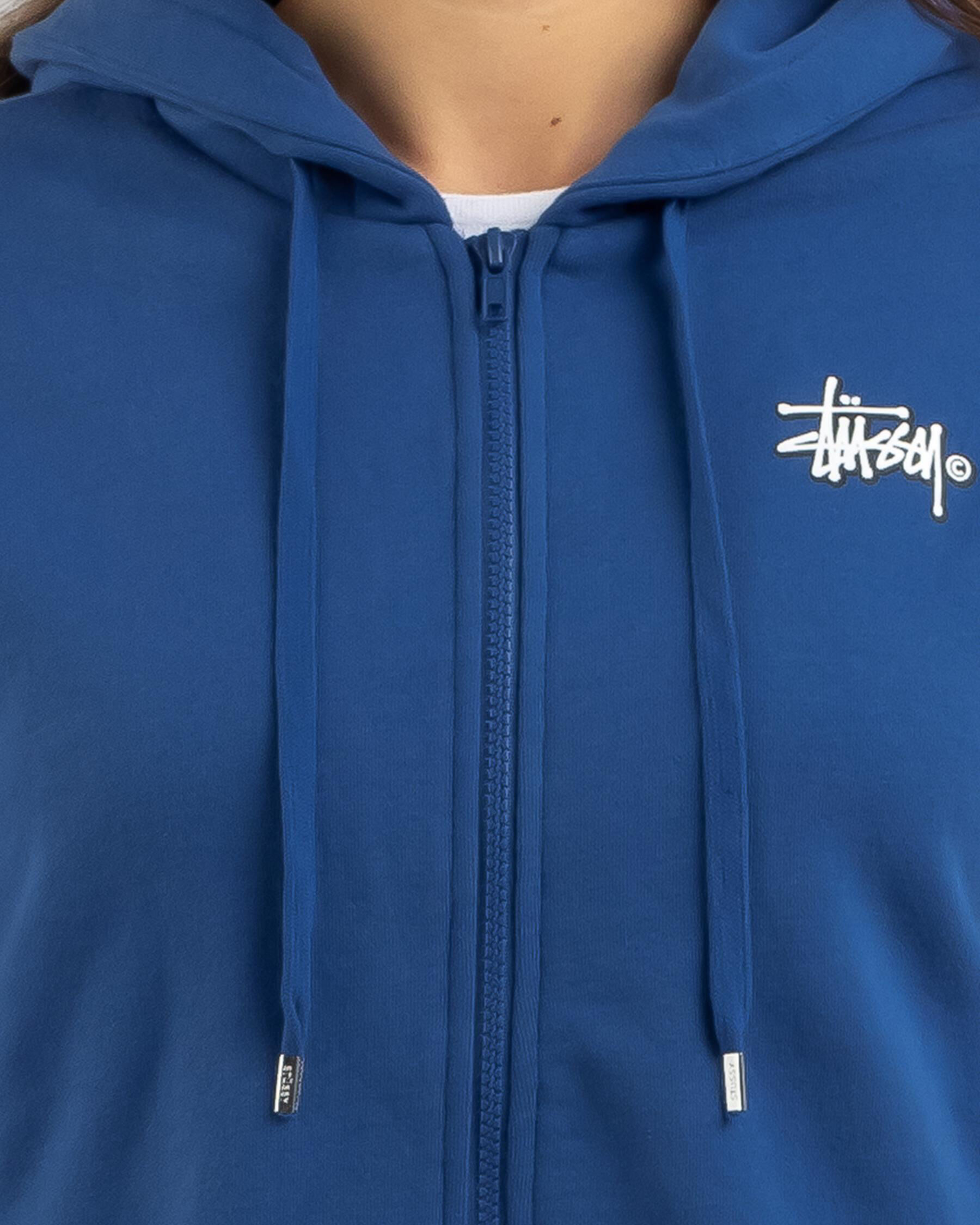 Shop Stussy Stock Zip Thru Hoodie In Mid Blue - Fast