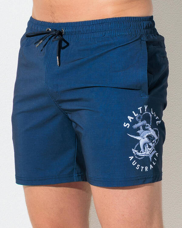 Salty Life Hammerhead Elastic Waist Board Shorts for Mens