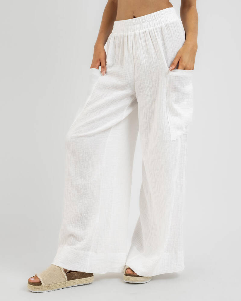 Mint Vanilla Capri Beach Pants for Womens