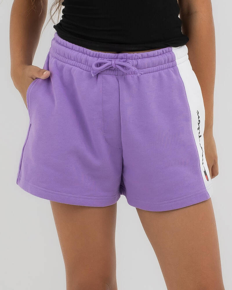 Champion Girls' French Terry Panel Shorts for Womens