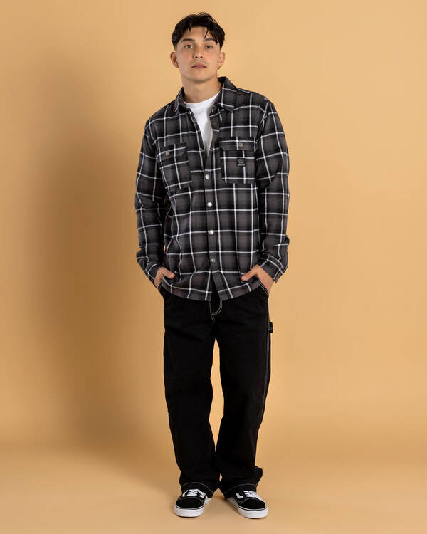 Jacks Ample Long Sleeve Flannel Hooded Shirt for Mens