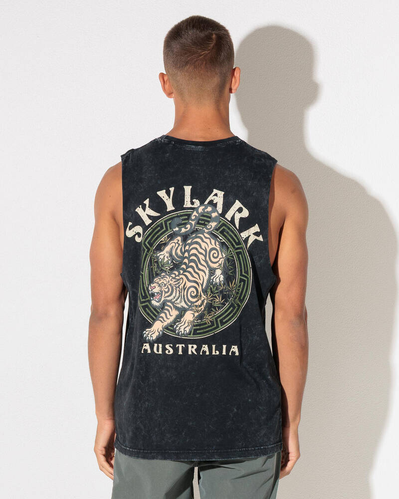 Skylark Striped Oni Muscle Tank for Mens