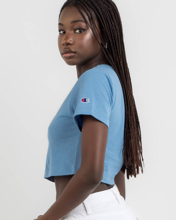 Champion Heritage Cursive Script Baby Tee for Womens