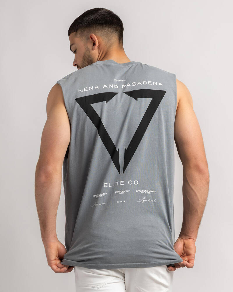 Nena & Pasadena Warping Relaxed Muscle Tank for Mens