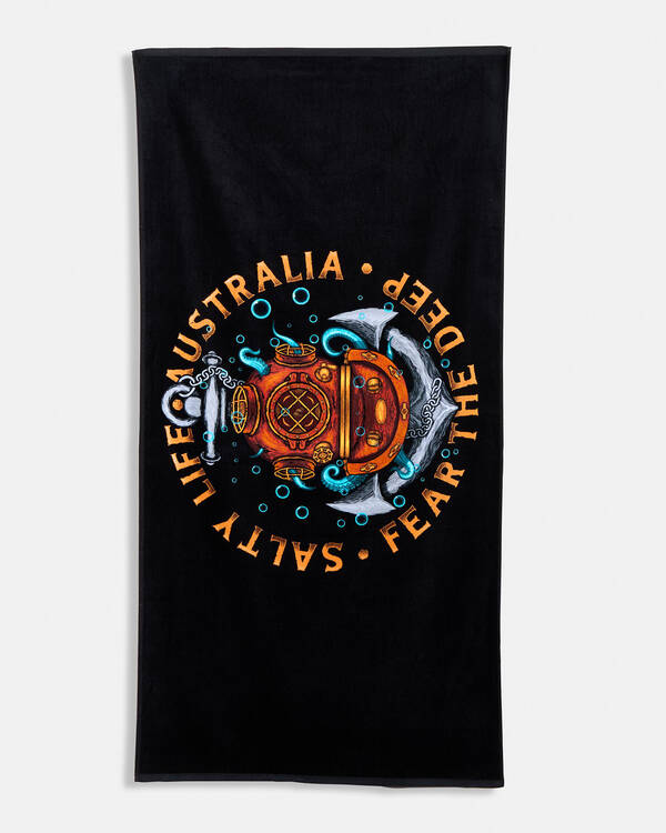 Salty Life Fear The Deep Beach Towel for Mens