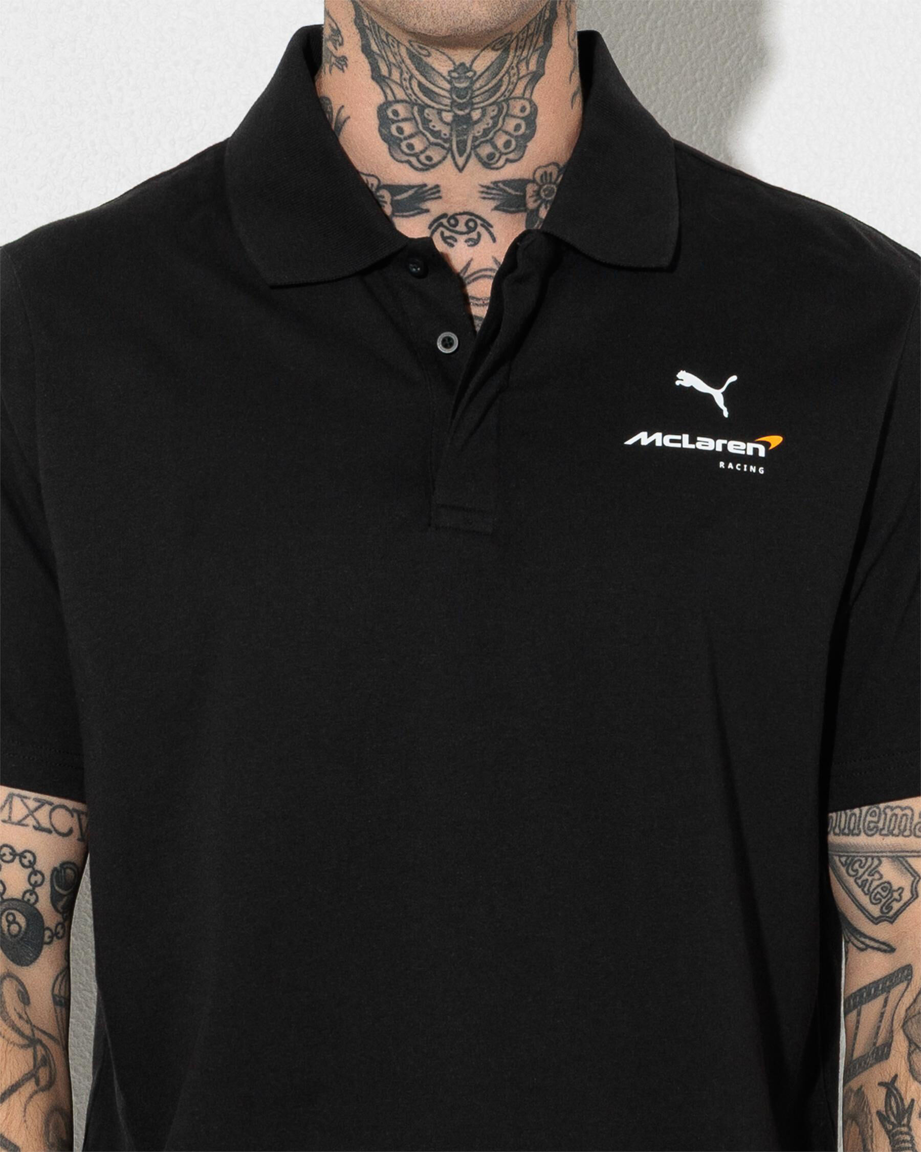 Puma McLaren Small Logo Polo T-Shirt In Puma Black - FREE