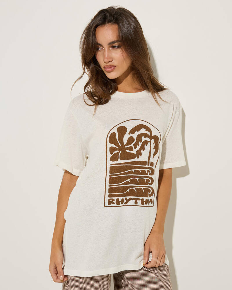 Rhythm Palm And Sun Oversized T-Shirt for Womens
