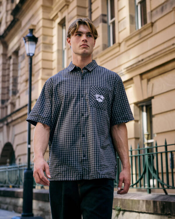 Rip Curl Liquid Trips Check Short Sleeve Shirt for Mens
