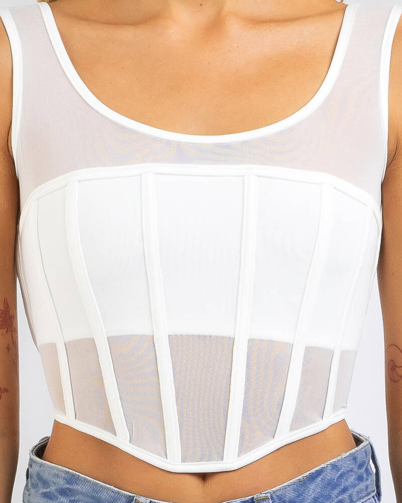 Ava And Ever Perez Mesh Corset Top for Womens