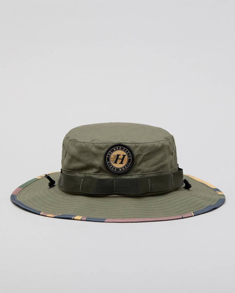The Mad Hueys Flying H Wide Brim Hat In Army Green - Fast Shipping ...