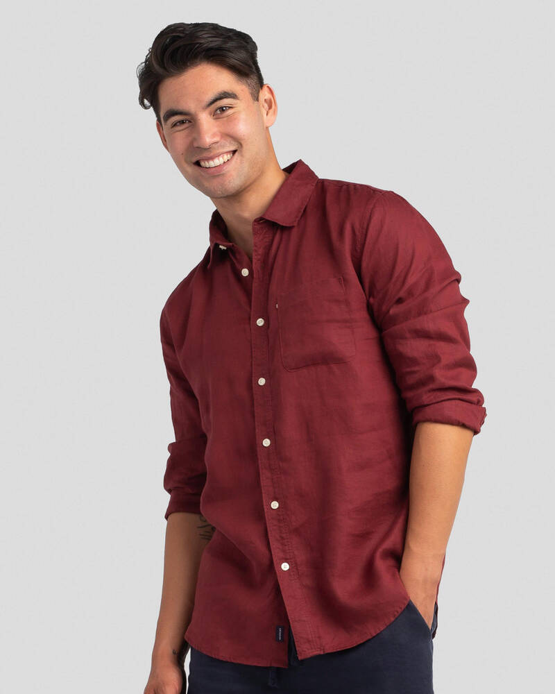 Academy Brand Hampton Linen Long Sleeve Shirt for Mens